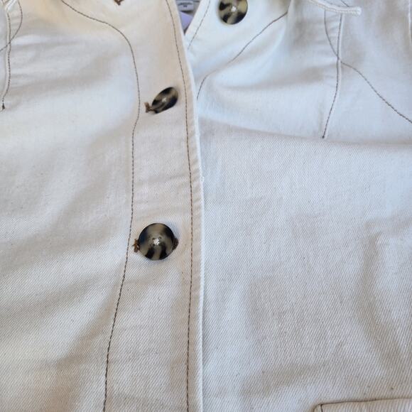 J Jill Denim Jacket Womens 2X Button Front Workwear Utility Pockets Stretch - Picture 6 of 7